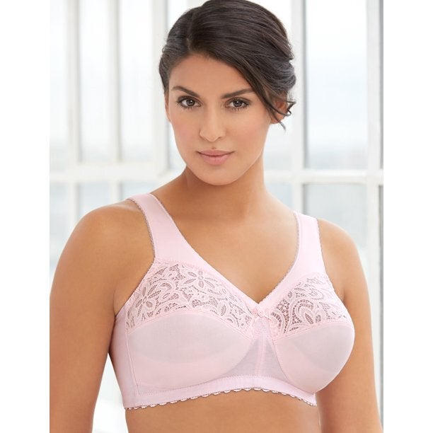 Glamorise 1001 Womens Full Figure MagicLift Cotton Wirefree Support Bra - DISCONTINUED
